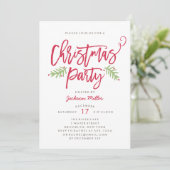 Moderne kerstfeestdag in penseel script kaart (Staand voorkant)