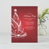 Moderne kerstfeestdag in rood en wit kaart (Staand voorkant)
