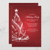 Moderne kerstfeestdag in rood en wit kaart (Voorkant / Achterkant)