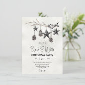 Moderne kerstfeestdag in zwart-wit kaart (Staand voorkant)