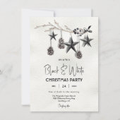 Moderne kerstfeestdag in zwart-wit kaart (Voorkant)