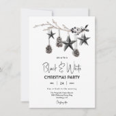 Moderne kerstfeestdag in zwart-wit kaart (Voorkant)