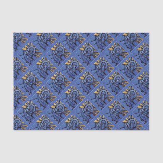 Moderne kerstfeestdag Jezus Mary Joseph Blue Tissuepapier (Voorkant)