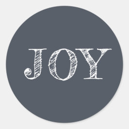 Moderne kerstfeestdag - Joy Donk blauw Ronde Sticker