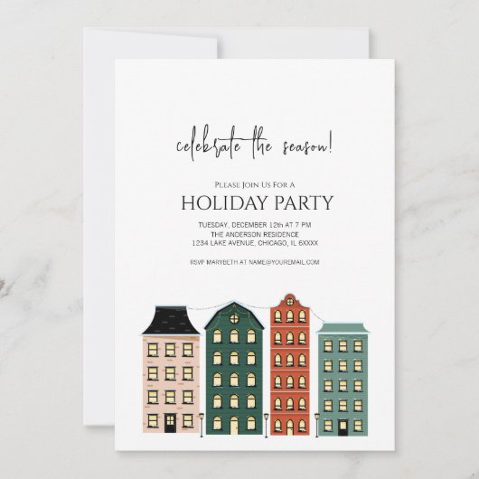 Moderne kerstfeestdag kaart (Voorkant)