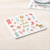 Moderne kerstfeestdag kartonnen onderzetters (Schuin)