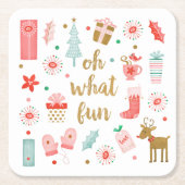 Moderne kerstfeestdag kartonnen onderzetters (Voorkant)