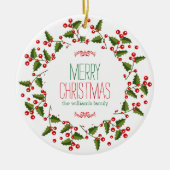 Moderne kerstfeestdag keramisch ornament (Voorkant)