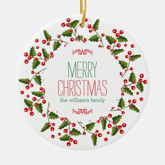 Moderne kerstfeestdag keramisch ornament (Voorkant)
