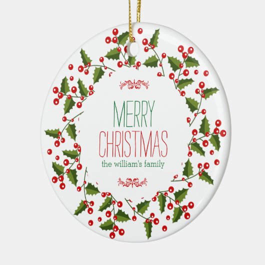 Moderne kerstfeestdag keramisch ornament (Links)