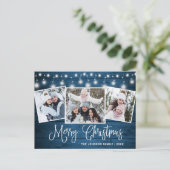 Moderne kerstfeestdag met 3 foto's briefkaart (Staand voorkant)