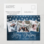 Moderne kerstfeestdag met 3 foto's briefkaart (Voorkant / Achterkant)