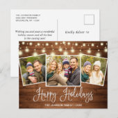 Moderne kerstfeestdag met 3 foto's briefkaart (Voorkant / Achterkant)