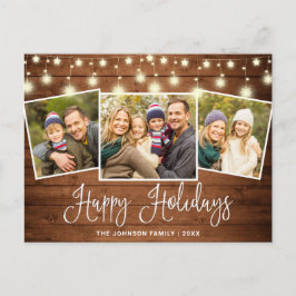 Moderne kerstfeestdag met 3 foto's briefkaart