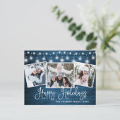 Moderne kerstfeestdag met 3 foto's briefkaart (Staand voorkant)