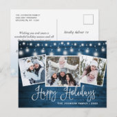 Moderne kerstfeestdag met 3 foto's briefkaart (Voorkant / Achterkant)