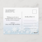 Moderne kerstfeestdag met 3 foto's briefkaart (Achterkant)