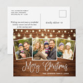 Moderne kerstfeestdag met 3 foto's briefkaart (Voorkant / Achterkant)