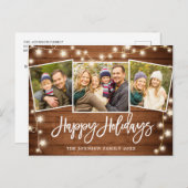 Moderne kerstfeestdag met 3 foto's briefkaart (Voorkant / Achterkant)