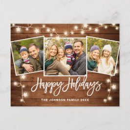 Moderne kerstfeestdag met 3 foto's briefkaart