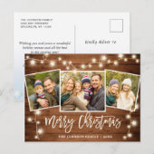 Moderne kerstfeestdag met 3 foto's briefkaart (Voorkant / Achterkant)