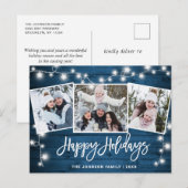 Moderne kerstfeestdag met 3 foto's briefkaart (Voorkant / Achterkant)