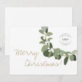 Moderne kerstfeestdag met feestdag feestdagenkaart (Voorkant / Achterkant)