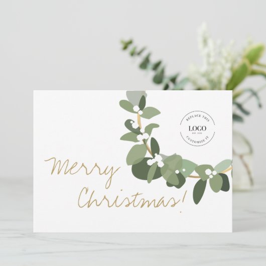 Moderne kerstfeestdag met feestdag feestdagenkaart (Staand voorkant)