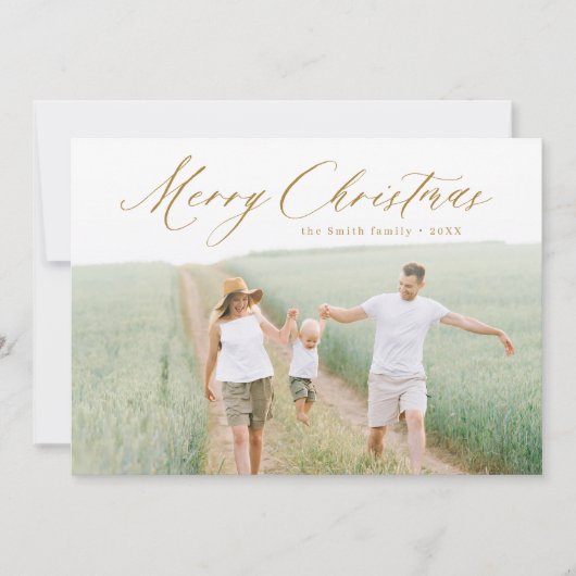 Moderne kerstfeestdag met feestdag voor vrolijk ke feestdagenkaart (Voorkant)