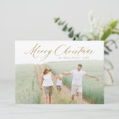 Moderne kerstfeestdag met feestdag voor vrolijk ke feestdagenkaart (Staand voorkant)