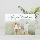 Moderne kerstfeestdag met feestdag voor vrolijk ke feestdagenkaart (Staand voorkant)