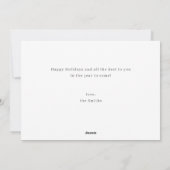 Moderne kerstfeestdag met feestdag voor vrolijk ke feestdagenkaart (Achterkant)