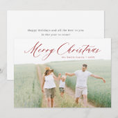 Moderne kerstfeestdag met feestdag voor vrolijk ke feestdagenkaart (Voorkant / Achterkant)