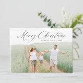 Moderne kerstfeestdag met feestdag voor vrolijk ke feestdagenkaart (Staand voorkant)