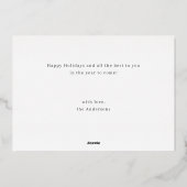 Moderne kerstfeestdag met feestdag voor vrolijk ke folie uitnodiging (Achterkant)