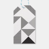 Moderne kerstfeestdag met geometrisch patroon cadeaulabel (Voorkant)
