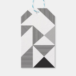 Moderne kerstfeestdag met geometrisch patroon cadeaulabel