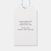 Moderne kerstfeestdag met geometrisch patroon cadeaulabel (Achterkant)