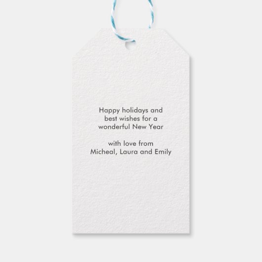 Moderne kerstfeestdag met geometrisch patroon cadeaulabel (Achterkant)