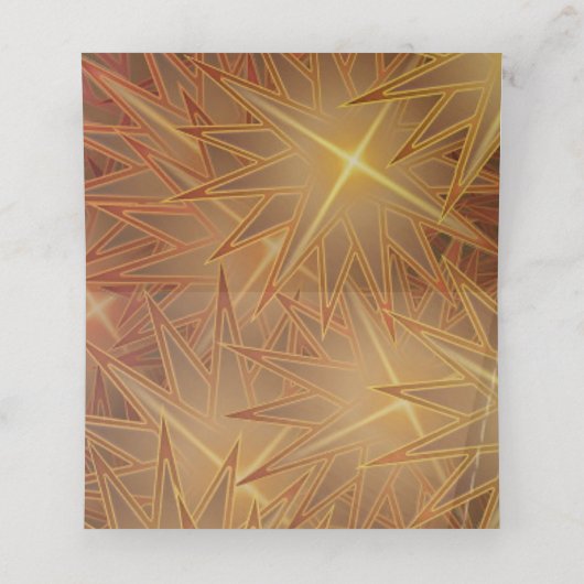 Moderne kerstfeestdag met gouden sterren Pine Tree Plaatskaartje (Binnenkant ongevouwen)