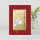 Moderne kerstfeestdag met gouden, witte en rode kl kaart (Staand voorkant)