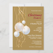 Moderne kerstfeestdag met gouden, witte en rode kl kaart (Achterkant)