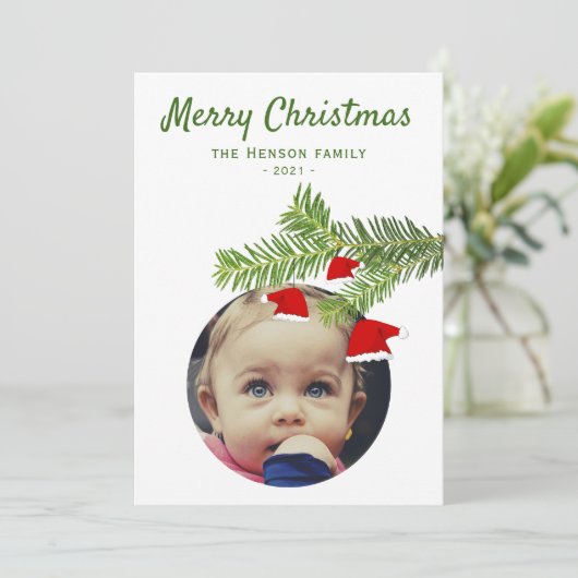 Moderne kerstfeestdag met kerstmis feestdagenkaart (Staand voorkant)