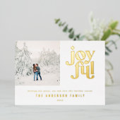 Moderne kerstfeestdag met minimale Folie Kaart (Staand Voorkant)