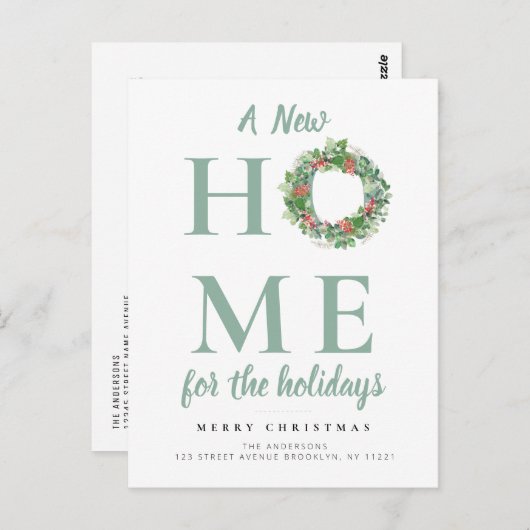 moderne kerstfeestdag met ontroerende aankondiging briefkaart (Voorkant / Achterkant)