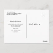 moderne kerstfeestdag met ontroerende aankondiging briefkaart (Achterkant)