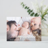 Moderne kerstfeestdag met script | FOTO Kaart (Staand voorkant)