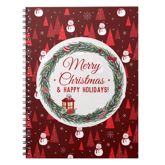 Moderne kerstfeestdag notitieboek (Voorkant)