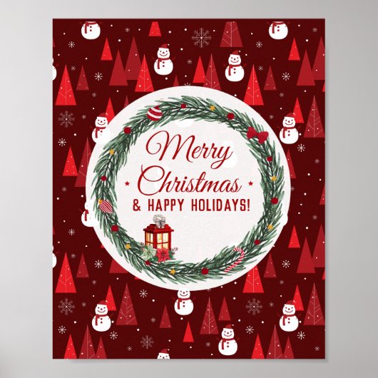 Moderne kerstfeestdag poster (Voorkant)