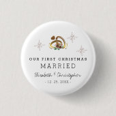 Moderne kerstfeestdag ronde button 3,2 cm (Voorkant)